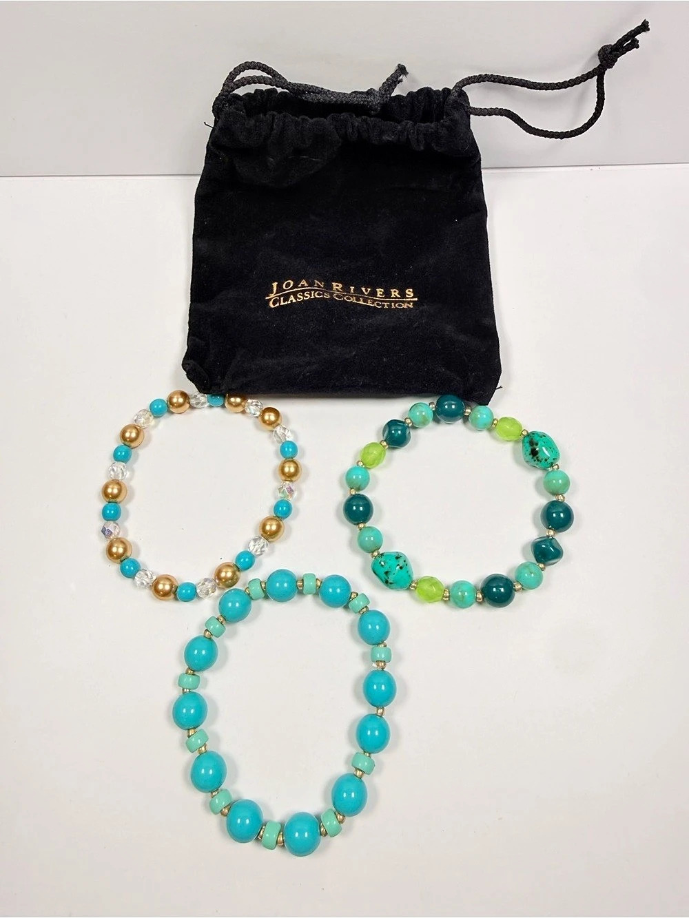 Joan Rivers Classics Collection Beaded Necklace Set in Turquoise & Green Like